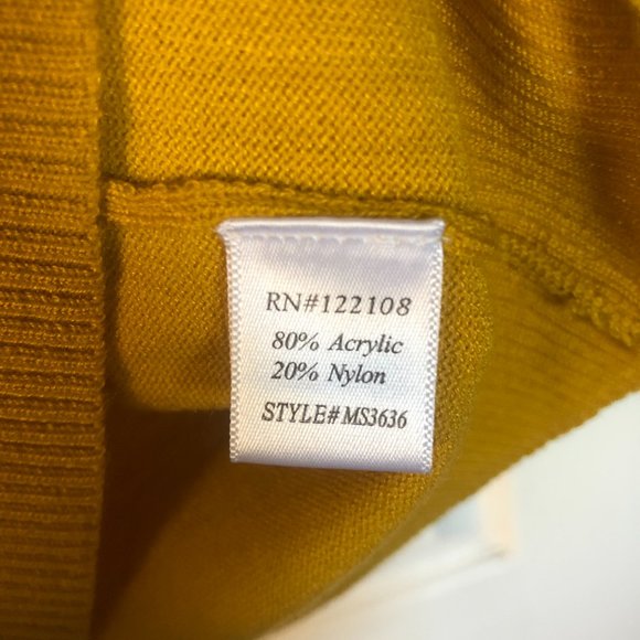 Yemak vintage style 3/4 sleeve mustard sweater - Picture 4 of 6